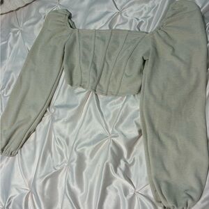 Stylish Long Sleeve Crop Top